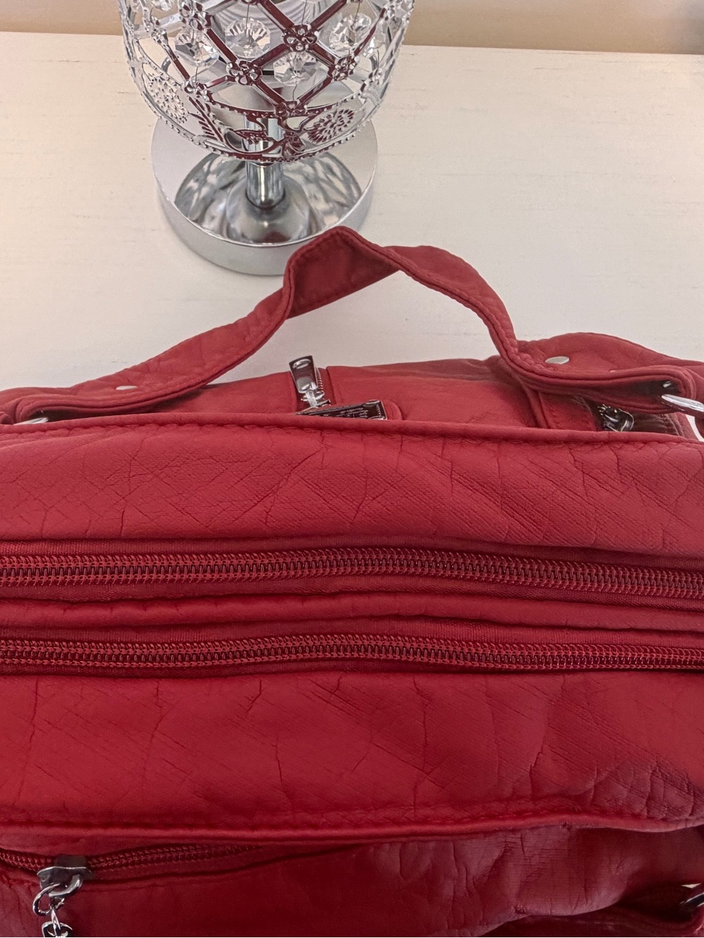 Scarleton Red Quilted Shoulder Bag - Picture 3 of 6